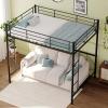 image:imageVINGLI Queen Loft Bed with Flat Rungs for Adults Kids and Young Teens No Box Spring RequiredHeavy Duty Metal Slat Support BlackBlack