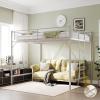 image:imageVINGLI Queen Loft Bed with Flat Rungs for Adults Kids and Young Teens No Box Spring RequiredHeavy Duty Metal Slat Support BlackGrey