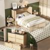image:imageVINGLI Queen Size Rattan Murphy Bed with Storage Drawer SpaceSaving Cabinet Bed for KidsAdults amp GuestsWarm OffWhiteWhite