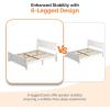 image:imageVINGLI Twin Size Bed Frame with 4 Storage Drawers Solid Wood Platform Panel Bed with Headboard SpaveSaving Twin Bed for Kids Teens Adults White