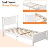 image:imageVINGLI Twin Size Bed Frame with 4 Storage Drawers Solid Wood Platform Panel Bed with Headboard SpaveSaving Twin Bed for Kids Teens Adults White