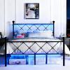 image:imageVINGLI Twin Size Metal Bed Frame with LED Lights amp Charging Station Heavy Duty Platform Bed with headboard for Kids Adults amp Guests No Box Spring Needed Matte BlackBlack