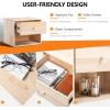 image:imageVINGLI Unfinished Natural Solid Wood Floating Nightstand for Bedroom Small Nightstand with DrawerShelf Farmhouse Night Stand WallMounted NightstandBedside Table for Small Space Color DIYNatural Rubber Wood