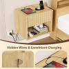 image:imageVINGLI Unfinished Natural Solid Wood Floating Nightstand for Bedroom Small Nightstand with DrawerShelf Farmhouse Night Stand WallMounted NightstandBedside Table for Small Space Color DIYOak