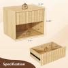 image:imageVINGLI Unfinished Natural Solid Wood Floating Nightstand for Bedroom Small Nightstand with DrawerShelf Farmhouse Night Stand WallMounted NightstandBedside Table for Small Space Color DIYOak