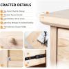 image:imageVINGLI Unfinished Natural Solid Wood Floating Nightstand for Bedroom Small Nightstand with DrawerShelf Farmhouse Night Stand WallMounted NightstandBedside Table for Small Space Color DIYNatural Rubber Wood