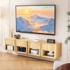 image:imageVINGLI Unfinished Natural Solid Wood Floating Nightstand for Bedroom Small Nightstand with DrawerShelf Farmhouse Night Stand WallMounted NightstandBedside Table for Small Space Color DIYOak
