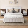 image:imageVINGLI Unfinished Natural Solid Wood Floating Nightstand for Bedroom Small Nightstand with DrawerShelf Farmhouse Night Stand WallMounted NightstandBedside Table for Small Space Color DIYWhite