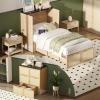 image:imageVINGLI Queen Size Rattan Murphy Bed with Storage Drawer SpaceSaving Cabinet Bed for KidsAdults amp GuestsWarm OffWhiteWhite