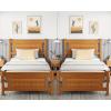 image:imageVINGLI Twin Size Solid Wood Bed with 4 Storage Drawers and HeadboardModern Minimalist Panel Platform Bed for KidsAdults amp GuestsSleigh BedCrisp WhiteBrown