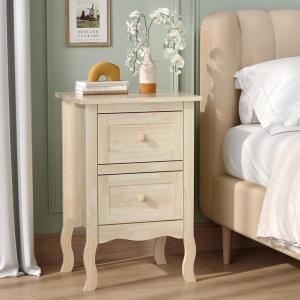 image:imageVINGLI Unfinished Natural Solid Wood Floating Nightstand for Bedroom Small Nightstand with DrawerShelf Farmhouse Night Stand WallMounted NightstandBedside Table for Small Space Color DIYNatural Rubber Wood