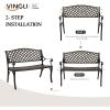 image:imageVINGLI 405 Patio Garden BenchAnti Rust Cast Iron Cast Aluminum Frame for Outdoor Path Yard Lawn Work Entryway Decor Deck
