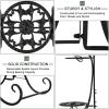 image:imageVINGLI Metal Plant Stand Flower Holder Racks Patio Stand Holder Outdoor Displaying Plants Flowers BlackRound 309H 4 Tier