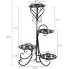 image:imageVINGLI Metal Plant Stand Flower Holder Racks Patio Stand Holder Outdoor Displaying Plants Flowers BlackRound 309H 4 Tier