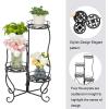 image:imageVINGLI 4 Tier Folding Metal Plant Stand Decorative Flower Pot Rack Planter Holder Display Rack Perfect for Indoor and Outdoor Patio Garden