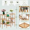 image:imageVINGLI Bamboo Plant Stand Rack Customizable 9 Potted Flower Pots Holder Display Shelf Storage Rack for Patio Living Room Balcony and Bedroom Natural