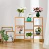 image:imageVINGLI Bamboo Plant Stand Rack Customizable 9 Potted Flower Pots Holder Display Shelf Storage Rack for Patio Living Room Balcony and Bedroom Natural