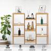 image:imageVINGLI Bamboo Plant Stand Rack Customizable 9 Potted Flower Pots Holder Display Shelf Storage Rack for Patio Living Room Balcony and Bedroom Natural