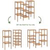 image:imageVINGLI Bamboo Plant Stand Rack Customizable 9 Potted Flower Pots Holder Display Shelf Storage Rack for Patio Living Room Balcony and Bedroom Natural