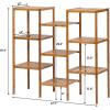image:imageVINGLI Bamboo Plant Stand Rack Customizable 9 Potted Flower Pots Holder Display Shelf Storage Rack for Patio Living Room Balcony and Bedroom Natural