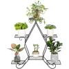 image:imageVINGLI IndoorOutdoor Metal Flower Stand 3Tiered Metal Tall Plant Stand Multilayer Potted Planters Display Rack Black