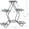 image:imageVINGLI IndoorOutdoor Metal Flower Stand 3Tiered Metal Tall Plant Stand Multilayer Potted Planters Display Rack Black