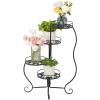 image:imageVINGLI 4 Tier Folding Metal Plant Stand Decorative Flower Pot Rack Planter Holder Display Rack Perfect for Indoor and Outdoor Patio Garden