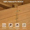 image:imageVINGLI 45 in Raised Garden Bed with Trellis amp Hanging Roof Wooden Elevated Planter Box with Drainage Holes for Outdoor Climbing Plants Vegetables Flowers Patio Yard Balcony Teak Color Wider