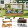 image:imageVINGLI 45 in Raised Garden Bed with Trellis amp Hanging Roof Wooden Elevated Planter Box with Drainage Holes for Outdoor Climbing Plants Vegetables Flowers Patio Yard Balcony Teak Color Wider