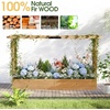image:imageVINGLI 45 in Raised Garden Bed with Trellis amp Hanging Roof Wooden Elevated Planter Box with Drainage Holes for Outdoor Climbing Plants Vegetables Flowers Patio Yard Balcony Teak Color Wider