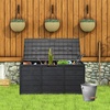 image:imageVINGLI 75 Gallon Outdoor Storage Box Patio Deck Box Furniture with Lockable Design Plastic Storage Containers with Lid for Garden  Pool  Balcony  Yard CoffeeAll Black