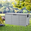 image:imageVINGLI 75 Gallon Outdoor Storage Box Patio Deck Box Furniture with Lockable Design Plastic Storage Containers with Lid for Garden  Pool  Balcony  Yard CoffeeGrey