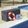 image:imageVINGLI 75 Gallon Outdoor Storage Box Patio Deck Box Furniture with Lockable Design Plastic Storage Containers with Lid for Garden  Pool  Balcony  Yard CoffeeAll Black