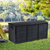 image:imageVINGLI 75 Gallon Outdoor Storage Box Patio Deck Box Furniture with Lockable Design Plastic Storage Containers with Lid for Garden  Pool  Balcony  Yard CoffeeAll Black