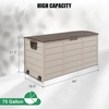 image:imageVINGLI 75 Gallon Outdoor Storage Box Patio Deck Box Furniture with Lockable Design Plastic Storage Containers with Lid for Garden  Pool  Balcony  Yard CoffeeBrown