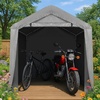 image:imageVINGLI 8x12 FT Outdoor Portable Storage Shed Heavy Duty Bike Tent with Rollup Zipper Door Waterproof and UV Resistent Carport for Motorcycle Garden Tools Firewood Gray6x6x65 FT