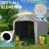 image:imageVINGLI 8x12 FT Outdoor Portable Storage Shed Heavy Duty Bike Tent with Rollup Zipper Door Waterproof and UV Resistent Carport for Motorcycle Garden Tools Firewood Gray8x12x68 FT