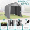 image:imageVINGLI 8x12 FT Outdoor Portable Storage Shed Heavy Duty Bike Tent with Rollup Zipper Door Waterproof and UV Resistent Carport for Motorcycle Garden Tools Firewood Gray8x8x67 FT