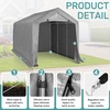 image:imageVINGLI 8x12 FT Outdoor Portable Storage Shed Heavy Duty Bike Tent with Rollup Zipper Door Waterproof and UV Resistent Carport for Motorcycle Garden Tools Firewood Gray8x12x68 FT