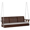 image:imageVINGLI Heavy Duty 880 LBS Patio Wooden Porch Swing Outdoor with Extra Cushion Farmhouse Hanging Bench Tree Swing with Adjustable Chains for Yard  Garden  Lawn  Balcony 5 FT BlackRustic