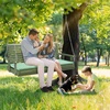 image:imageVINGLI Heavy Duty 880 LBS Patio Wooden Porch Swing Outdoor with Extra Cushion Farmhouse Hanging Bench Tree Swing with Adjustable Chains for Yard  Garden  Lawn  Balcony 5 FT BlackGreen