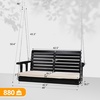 image:imageVINGLI Heavy Duty 880 LBS Patio Wooden Porch Swing Outdoor with Extra Cushion Farmhouse Hanging Bench Tree Swing with Adjustable Chains for Yard  Garden  Lawn  Balcony 5 FT BlackBlack
