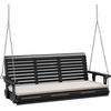 image:imageVINGLI Heavy Duty 880 LBS Patio Wooden Porch Swing Outdoor with Extra Cushion Farmhouse Hanging Bench Tree Swing with Adjustable Chains for Yard  Garden  Lawn  Balcony 5 FT BlackBlack
