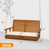 image:imageVINGLI Heavy Duty 880 LBS Patio Wooden Porch Swing Outdoor with Extra Cushion Farmhouse Hanging Bench Tree Swing with Adjustable Chains for Yard  Garden  Lawn  Balcony 5 FT BlackBrown