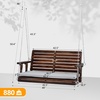 image:imageVINGLI Heavy Duty 880 LBS Patio Wooden Porch Swing Outdoor with Extra Cushion Farmhouse Hanging Bench Tree Swing with Adjustable Chains for Yard  Garden  Lawn  Balcony 5 FT BlackRustic