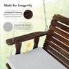 image:imageVINGLI Heavy Duty 880 LBS Patio Wooden Porch Swing Outdoor with Extra Cushion Farmhouse Hanging Bench Tree Swing with Adjustable Chains for Yard  Garden  Lawn  Balcony 5 FT BlackRustic
