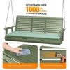 image:imageVINGLI Heavy Duty 880 LBS Patio Wooden Porch Swing Outdoor with Extra Cushion Farmhouse Hanging Bench Tree Swing with Adjustable Chains for Yard  Garden  Lawn  Balcony 5 FT BlackGreen