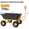 image:imageVINGLI Heavy Duty Dump Cart Wagon 800LBS QuickRelease Dump Poly Wheelbarrow 10in AllTerrain Pneumatic Tires Garden Wagon for Garden Yard Beach
