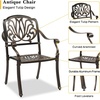 image:imageVINGLI Outdoor Dining Chairs Set of 4 with Cushion Aluminum Patio Chairs Cast Aluminum Patio Furniture Aluminum Outdoor Chairs for Backyard Poolside Balcony Bronze 4 Grid Back with CushionElizabeth