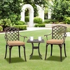 image:imageVINGLI Outdoor Dining Chairs Set of 4 with Cushion Aluminum Patio Chairs Cast Aluminum Patio Furniture Aluminum Outdoor Chairs for Backyard Poolside Balcony Bronze 4 Grid Back with CushionGrid